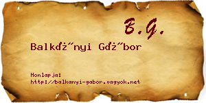 Balkányi Gábor névjegykártya