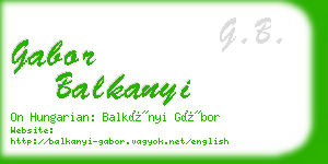 gabor balkanyi business card